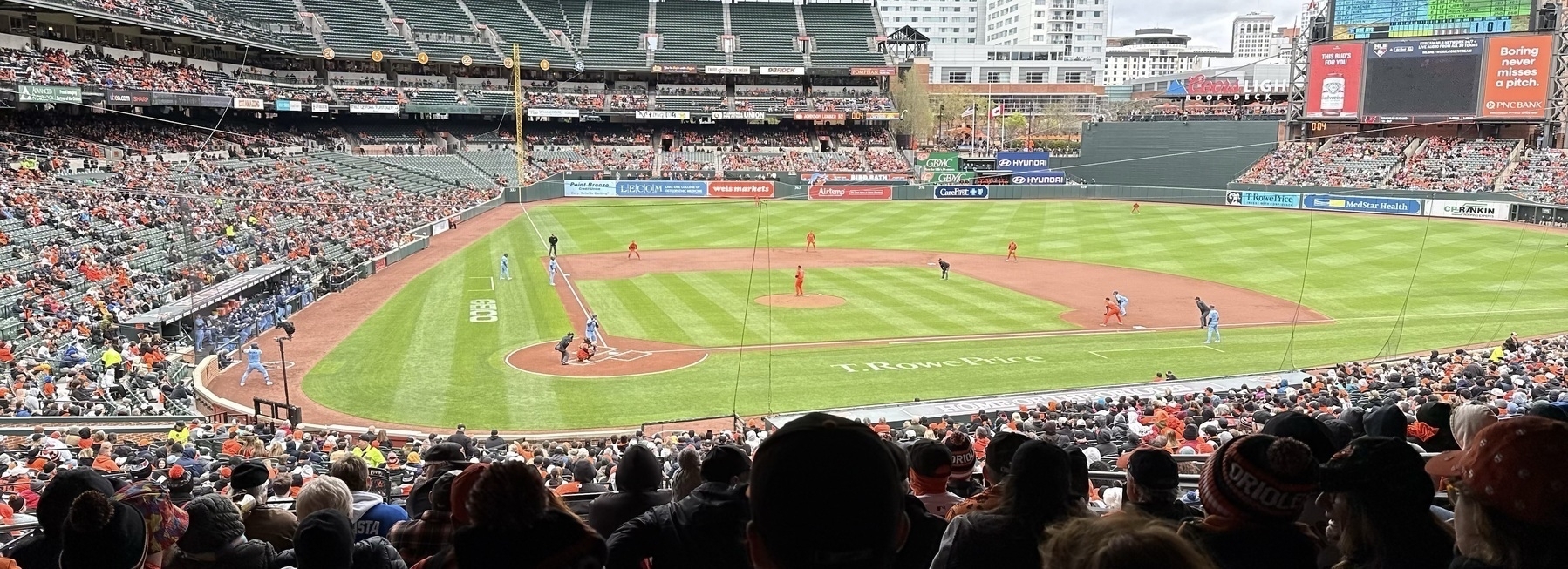 A panoramic shot of the Toronto Blue Jays at Baltimore Orioles on April 12, 2025.